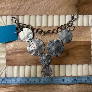 Handmade:  Silver Hammered Disc purse charm